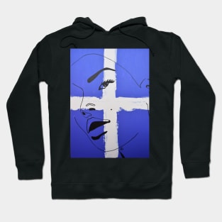 Outline woman blue 1 Hoodie